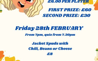 Quiz Night 28th February from 7pm